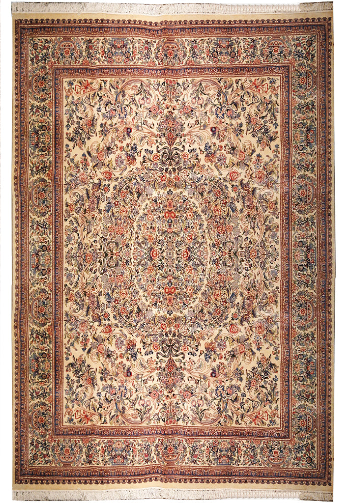 9.2 x 11.11 QUALITY HAND_KNOTTED RUG FRENCH AUBUSSON IVORY #F-5598