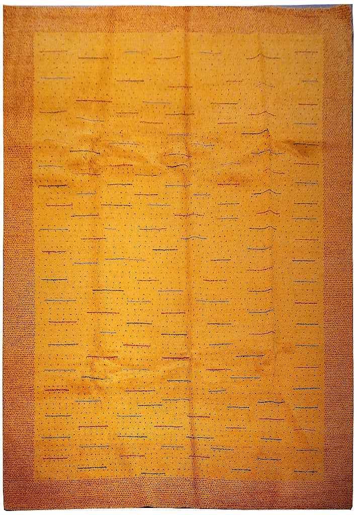 9.10 x 6.7 Modern handmade India Rug GOLD #F-5617