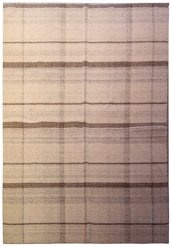 5.1 x 7.11 FLAT WEAVE KILIM NEUTRAL WOOL Double Sided #F-5662