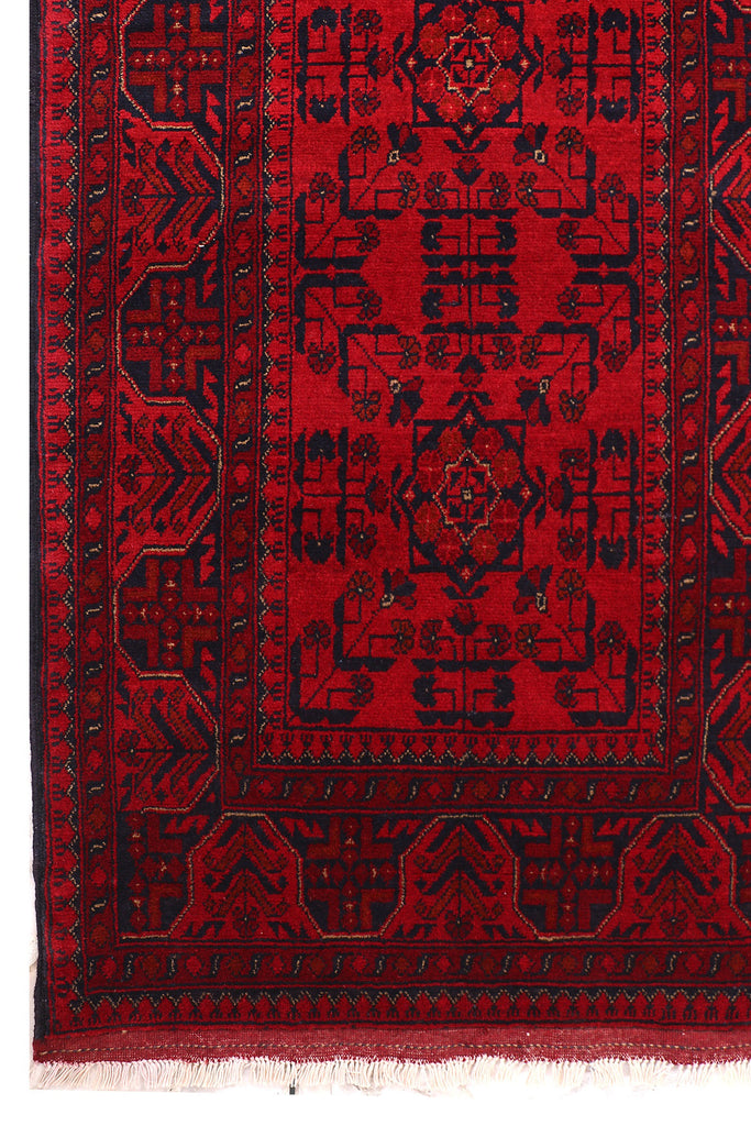 2.9 x 9.7 Dark Red Afghan Khal Mohammadi Rug Ethnic Tribal Rug PK72