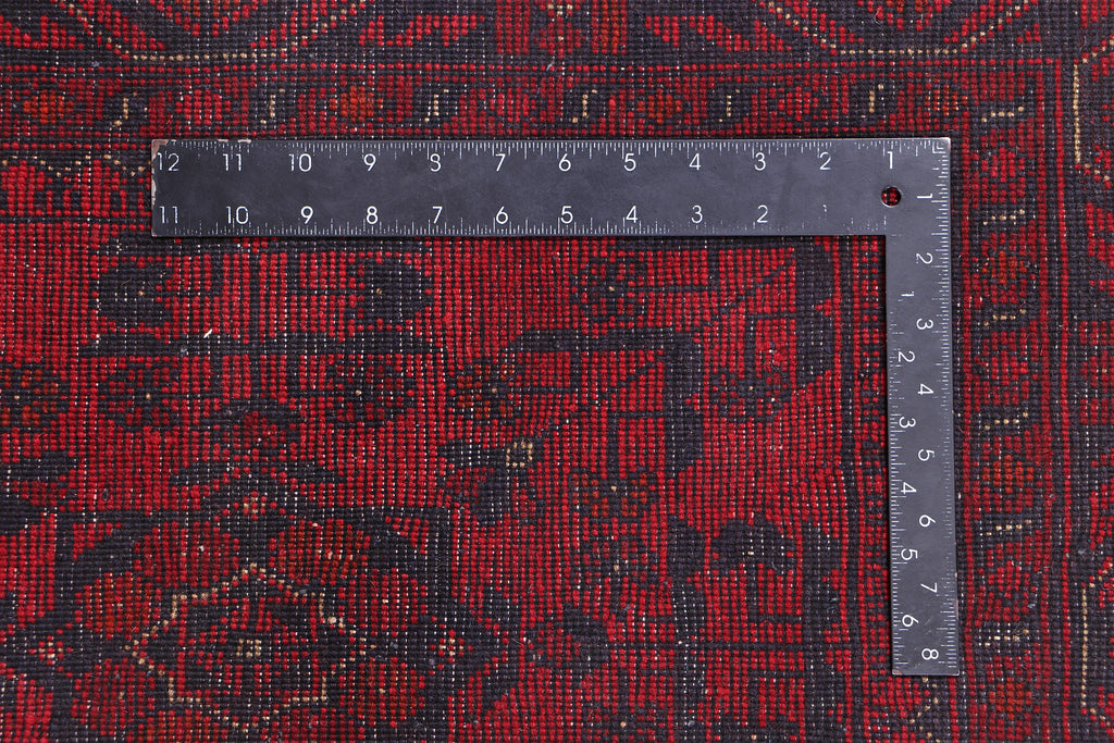 2.9 x 9.7 Dark Red Afghan Khal Mohammadi Rug Ethnic Tribal Rug PK72