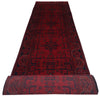 Load image into Gallery viewer, 15 FOOT HALLWAY RUNNER 3' x 15' Dark Red Afghan Khal Mohammadi Rug Ethnic Tribal Rug PK73