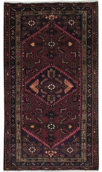 Fascinating 4x6 Authentic Hand Knotted Semi-Antique Persian Hamadan Rug - Iran - bestrugplace