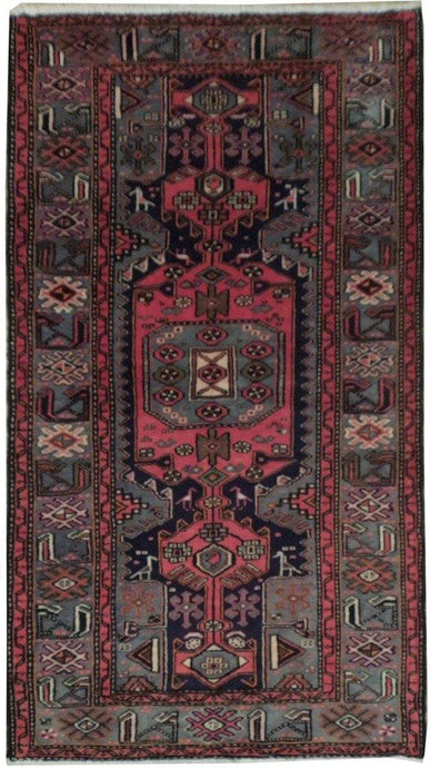 Fascinating 4x7 Authentic Hand Knotted Semi-Antique Persian Hamadan Rug - Iran - bestrugplace