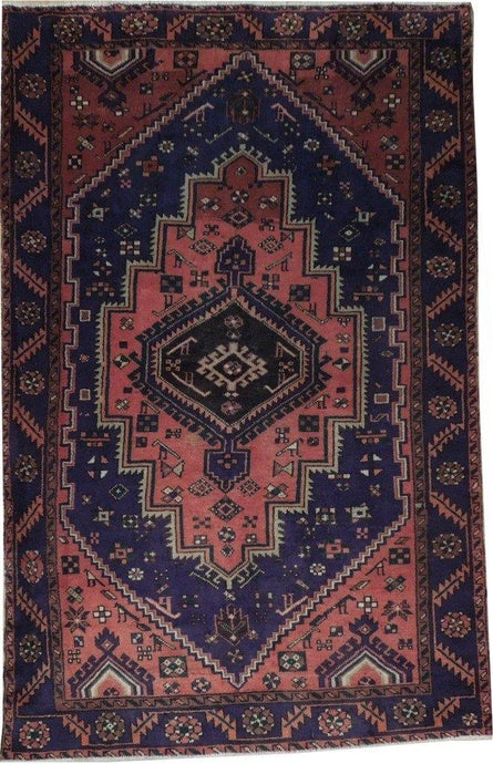 Fascinating 4x7 Authentic Hand Knotted Semi-Antique Persian Hamadan Rug - Iran - bestrugplace