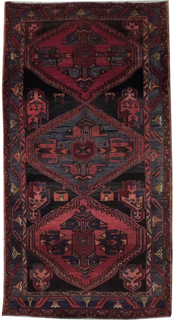 4 x 8 Multi-Color Semi Antique Persian Hamadan Rug 71299