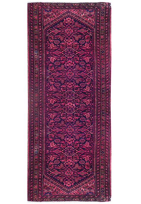 4' x 9' Red Pink-Semi-Antique-Persian-Herati-Runner.jpg
