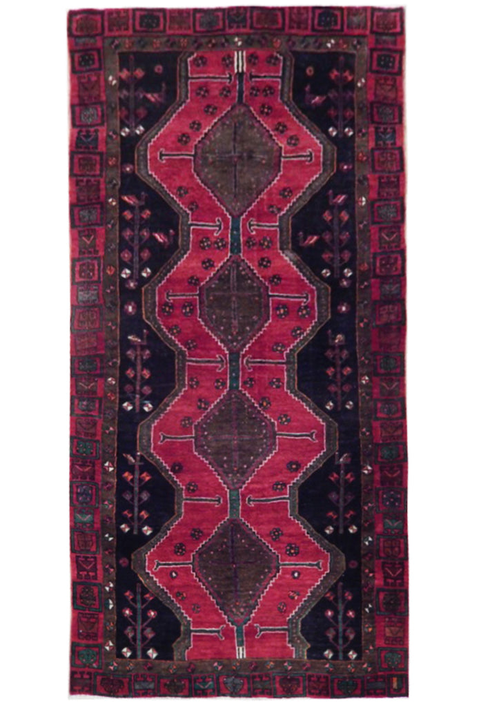 4.9 x 9.4 Red Semi-Antique Persian Hamadan Runner 71741