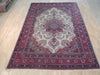 Load image into Gallery viewer, 7.11 x 10.10 Ivory Semi-Antique Persian Sarouk Rug 71942