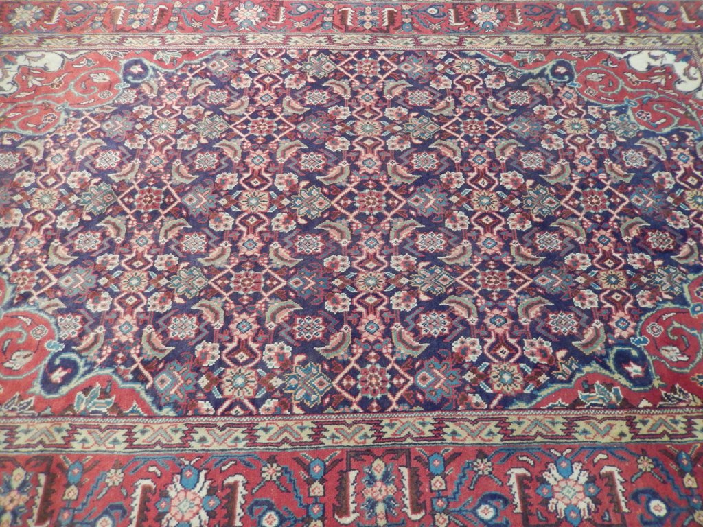 6.10 x 10.10 Navy Blue Semi-Antique Persian Herati Rug #B-72027