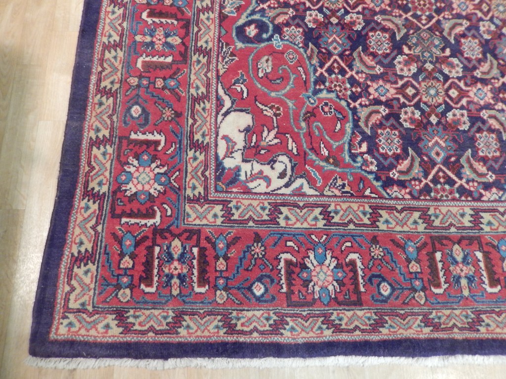 6.10 x 10.10 Navy Blue Semi-Antique Persian Herati Rug #B-72027