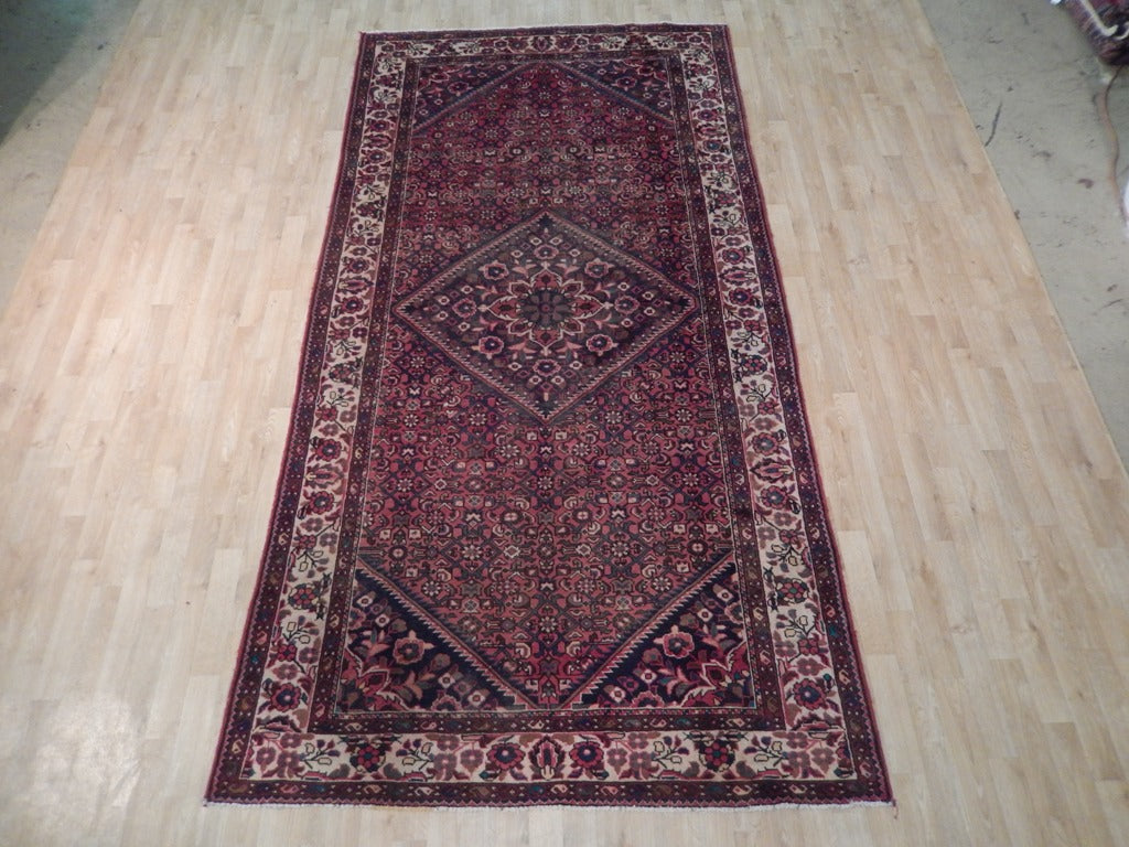 5' x 11' Dark-Maroon-Semi-Antique-Persian-Herati-Runner.jpg