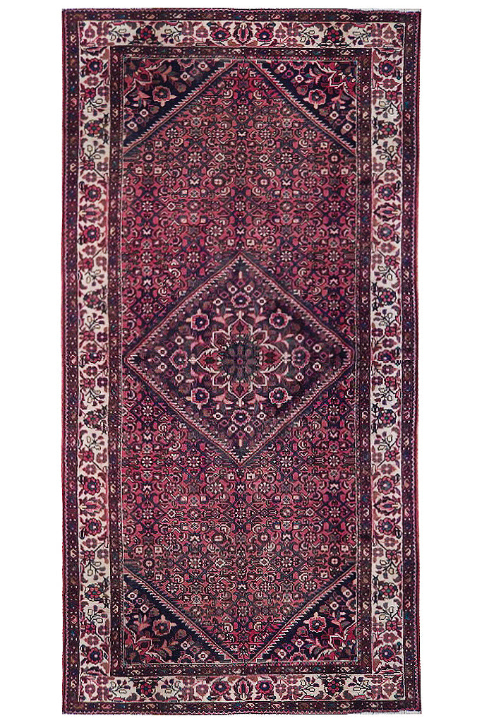5' x 11' Dark-Maroon-Semi-Antique-Persian-Herati-Runner.jpg