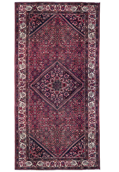 5' x 11' Dark-Maroon-Semi-Antique-Persian-Herati-Runner.jpg