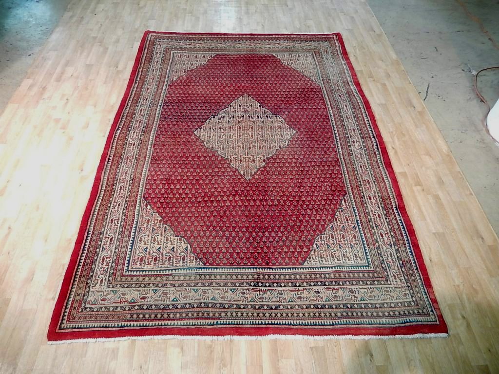 7.2 x 10.10 Red Persian Mir Sarouk Rug 72071