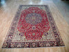 Load image into Gallery viewer, 6.8 x 9.11 Red Semi-Antique Persian Sarouk Rug 72097