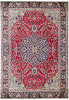 Load image into Gallery viewer, 6.8 x 9.11 Red Semi-Antique Persian Sarouk Rug 72097