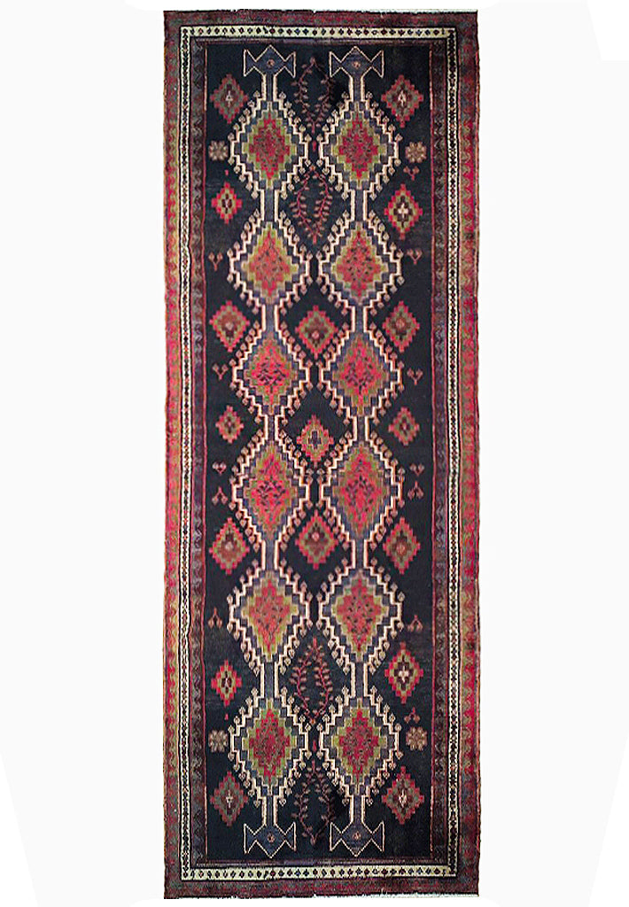 4.10 x 9.5 Salmon Semi-Antique Persian Hamadan Runner 72192