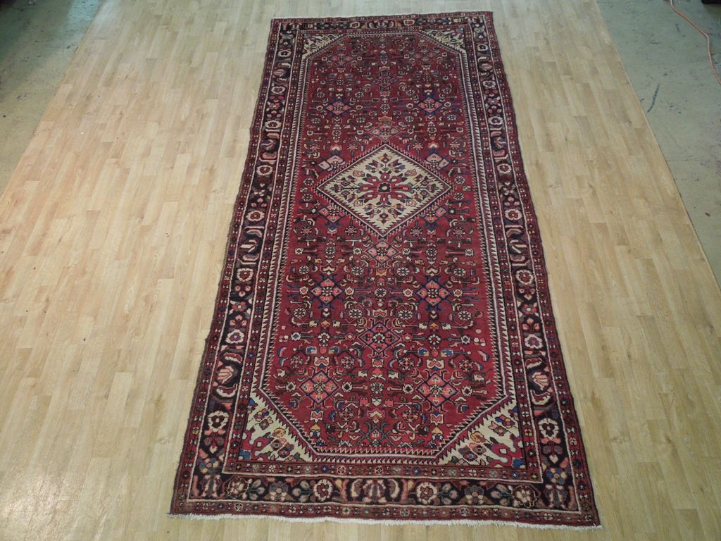 5' x 11' Red-Semi-Antique-Persian-Herati-Runner.jpg