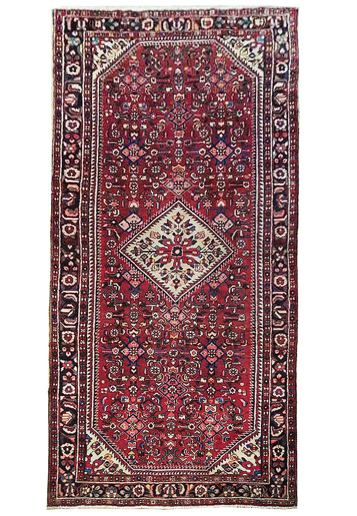 5' x 11' Red-Semi-Antique-Persian-Herati-Runner.jpg