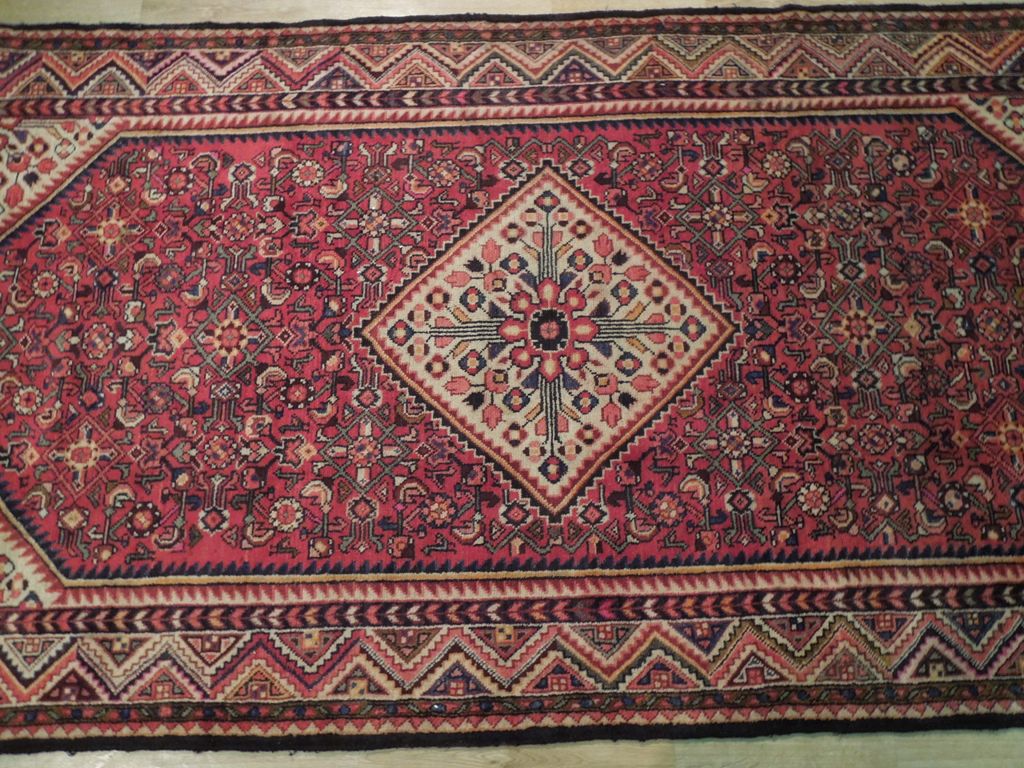 5.4 x 10.3 Maroon Semi-Antique Persian Herati Runner #B-72196