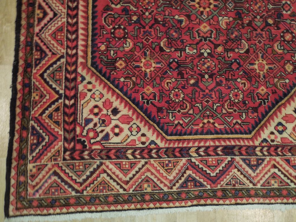 5.4 x 10.3 Maroon Semi-Antique Persian Herati Runner #B-72196