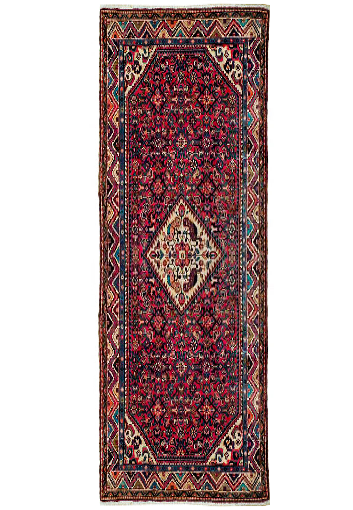 5' x 11' Red-Semi-Antique-Persian-Herati-Runner.jpg