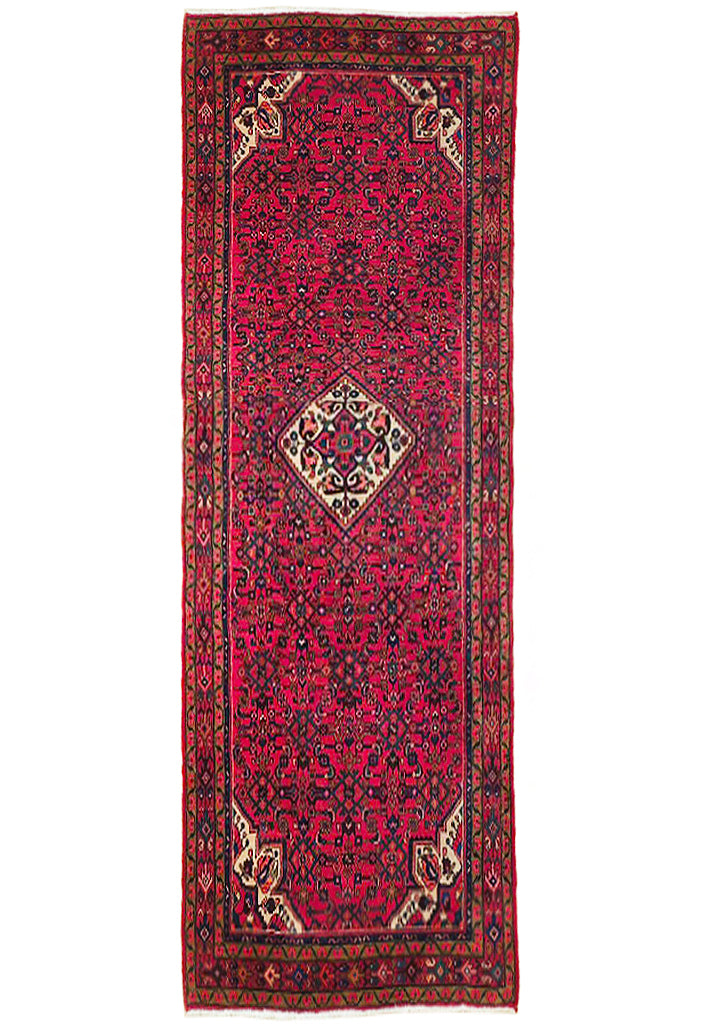 5.4 x 11 Red Semi Antique Persian Herati Runner 72219