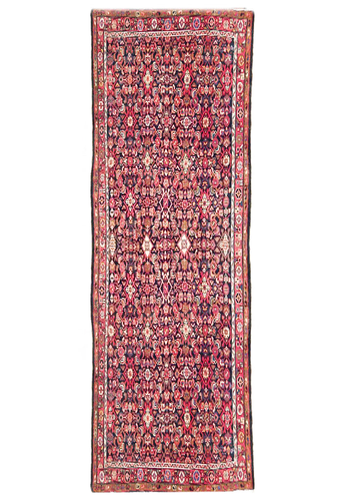 5' x 10'-Dark-Salmon-Semi-Antique-Persian-Herati-Runner.pg