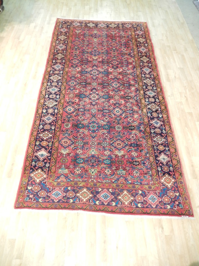 5' x 11' Red-Semi-Antique-Persian-Herati-Runner.jpg