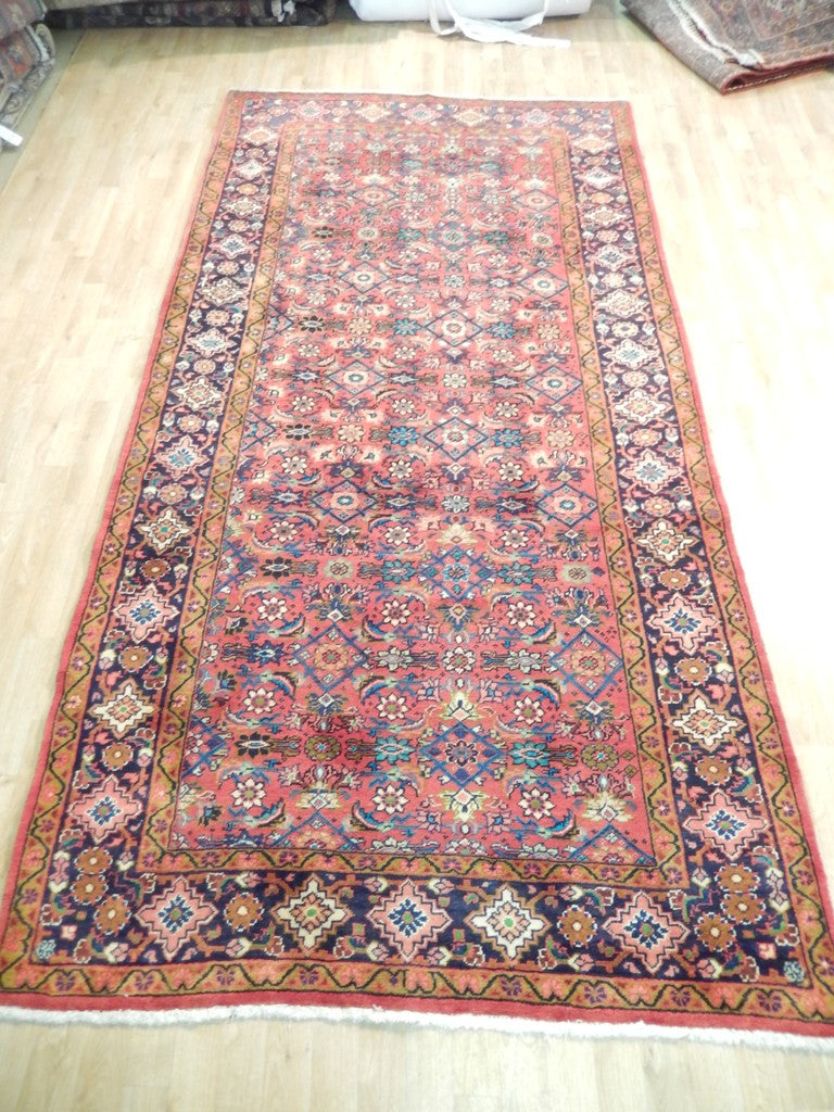 5.4 x 10.7 Red Semi-Antique Persian Herati Runner #B-72265