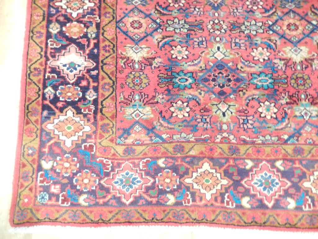 5.4 x 10.7 Red Semi-Antique Persian Herati Runner #B-72265