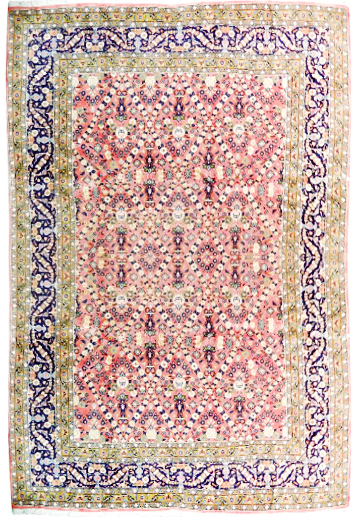6.10 x 9.11 Light Salmon Fine Persian Bijar Rug 72301