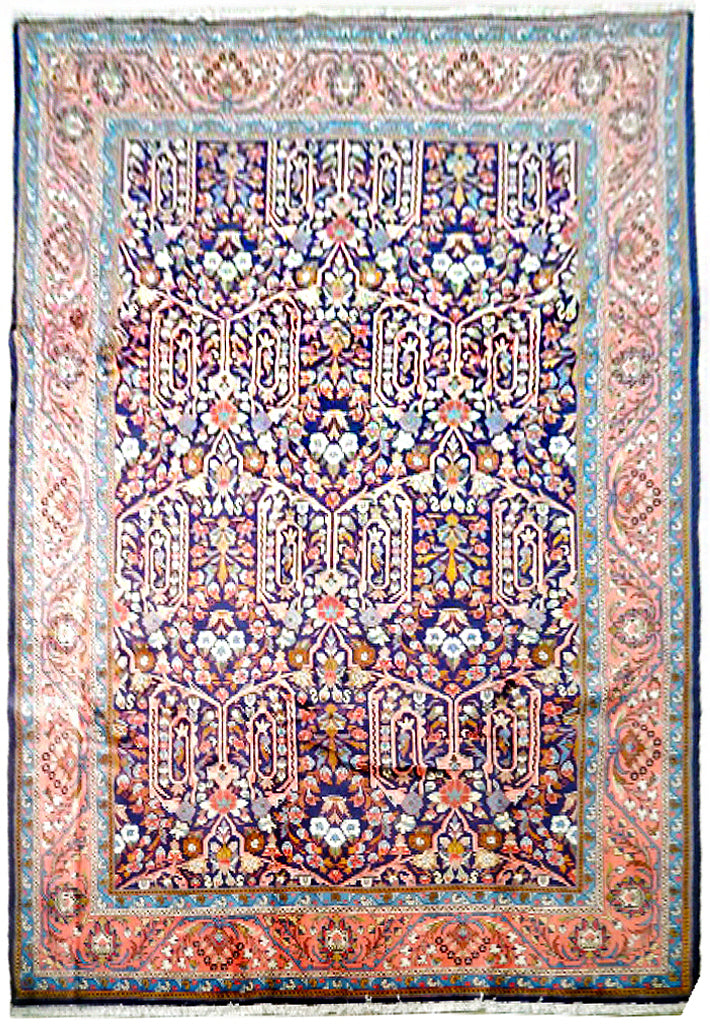 6.10 x 10.5 Dark Indigo Blue Persian Bijar Rug 72308