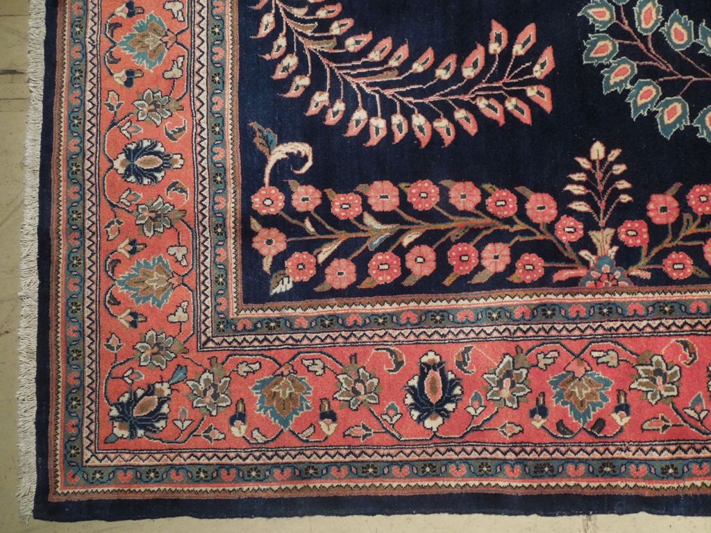 7.2 x 10 Navy Blue Fine Persian Lilihan Sarouk Rug 72317