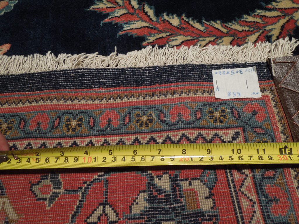 7.2 x 10 Navy Blue Fine Persian Lilihan Sarouk Rug 72317