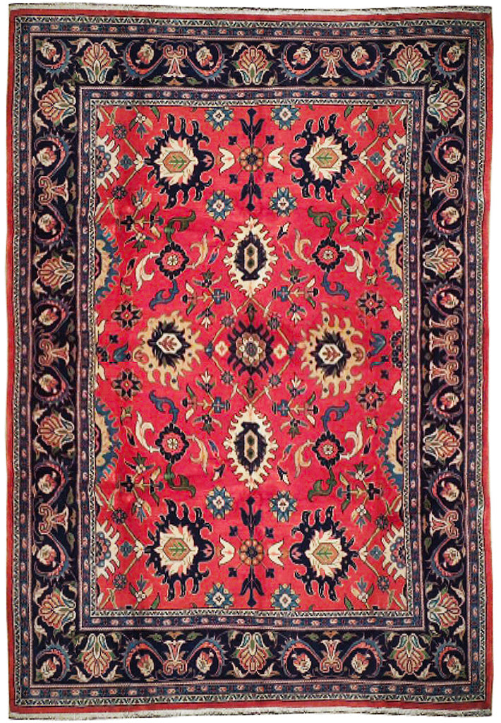 7 x 10.6 Salmon Pink Fine Persian Mahal Rug 72327