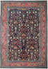 Load image into Gallery viewer, 7.3 x 10.4 Midnight Blue Pink Fine Persian Sarouk Rug 72400