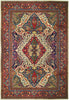 Load image into Gallery viewer, 7.10 x 10.2 Ivory Fine Persian Sarouk Rug 72418