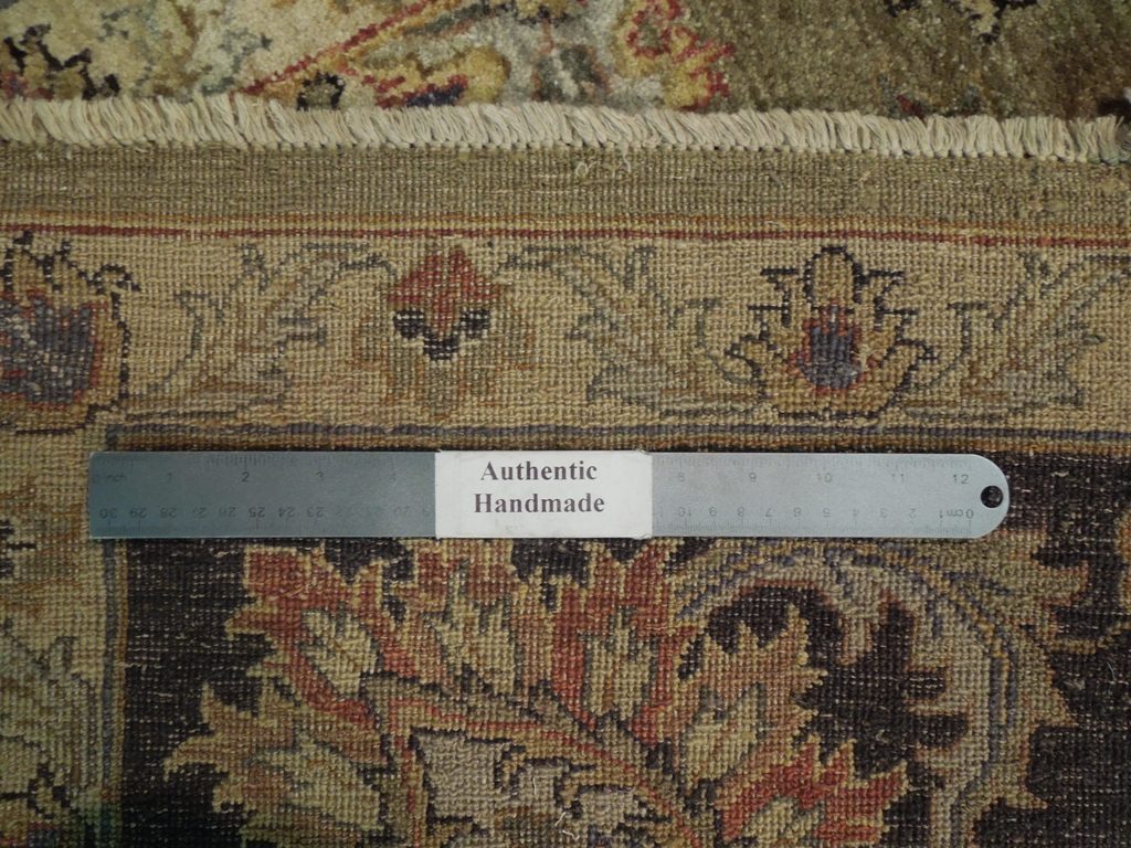 9.1 x 12 Green Vegetable Dyed Chobi Rug #B-72582