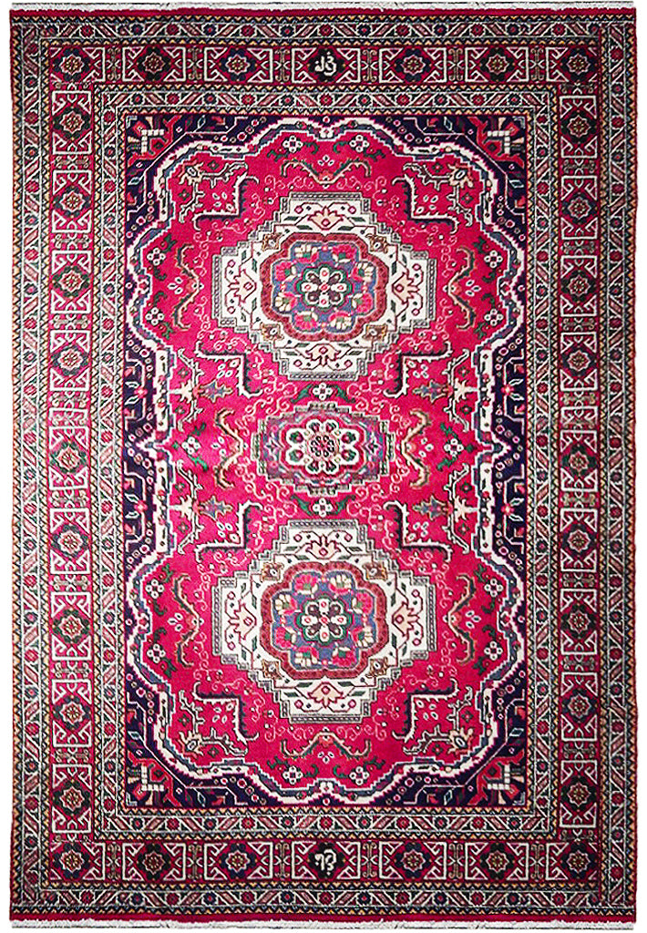 4' x 7' Red-Semi-Antique-Persian-Bakhtiari-Rug .jpg