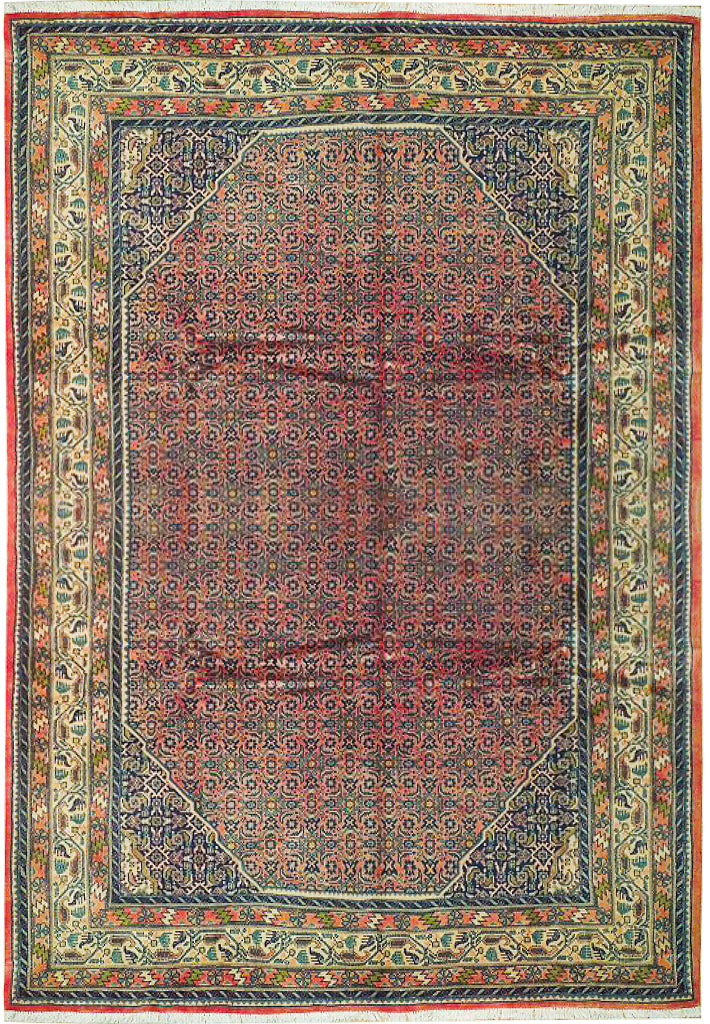 7 x 10 Pinkish Wool Persian Herati Lilihan Rug 72736