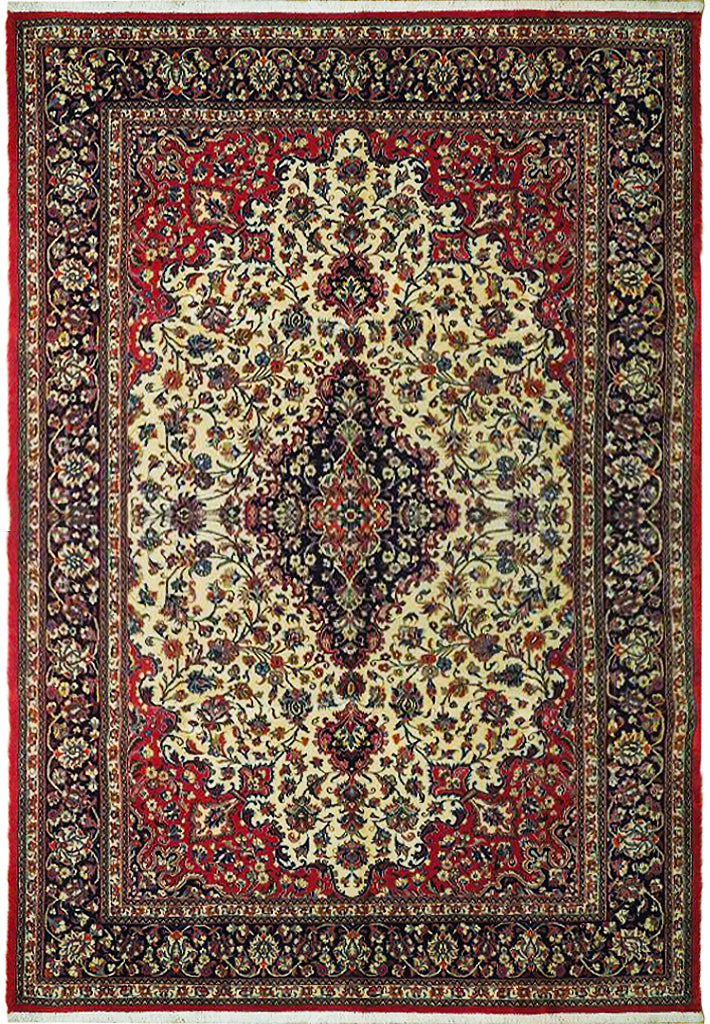 6.8 x 10 Red Violet Fine Persian Kashan Rug 72742