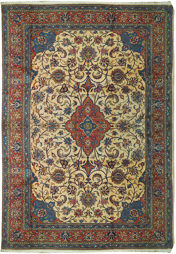 8.2 x 11.8 Ivory Fine Persian Tabriz Rug 72745
