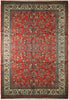 Load image into Gallery viewer, 7 x 11.2 CORAL RED Fine Persian Sarouk Rug 72760