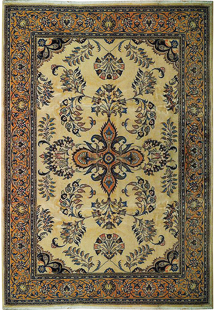 7 x 10.2 Fine Persian Sarouk Rug FINE WOOL DENSE WEAVE 72766