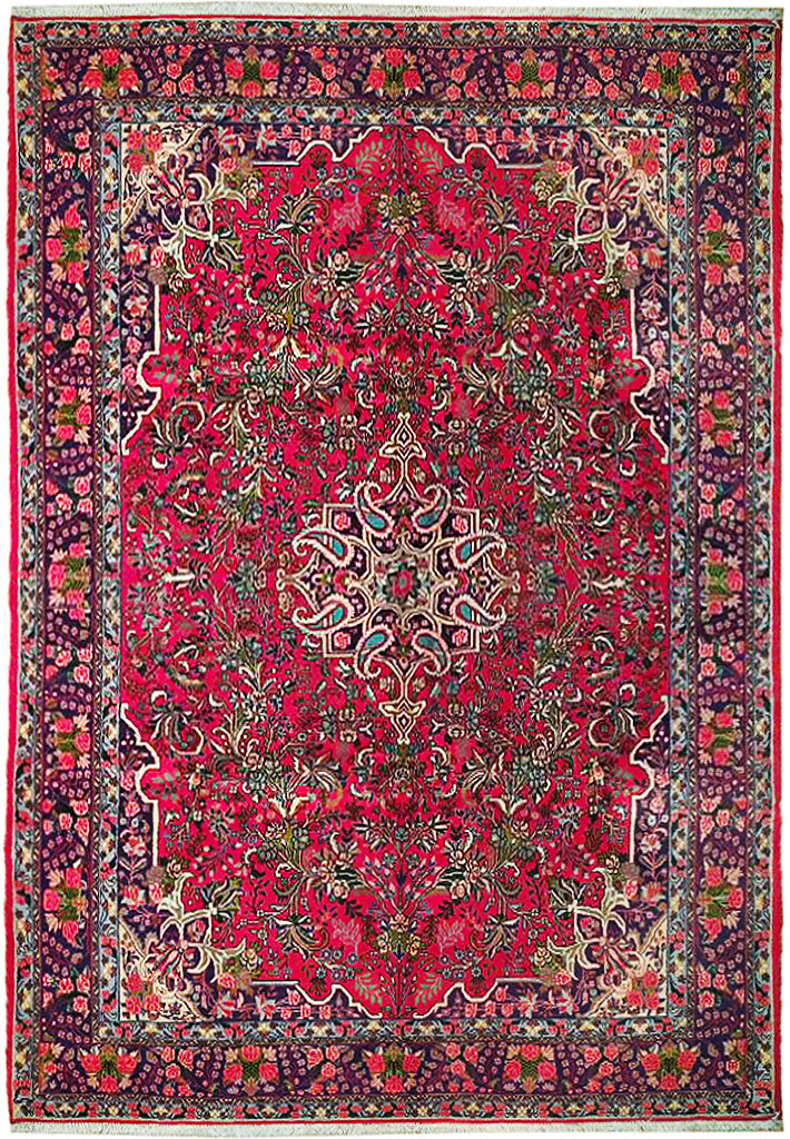 7 x 10.5 Fine Persian Tehran Floral Bijar Rug 72767