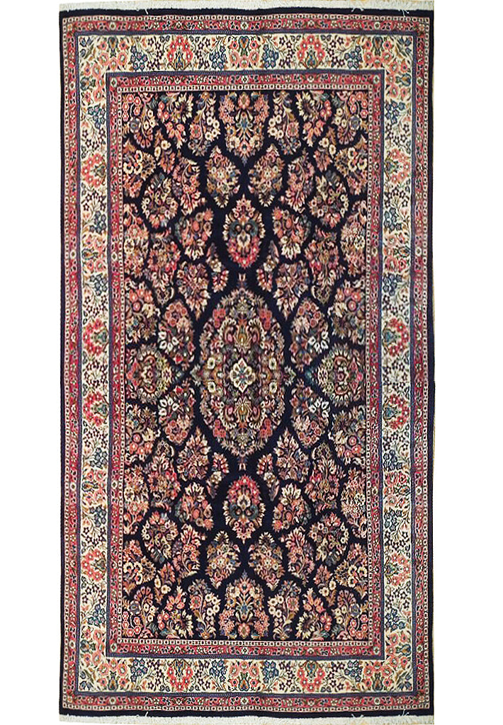 6.10 x 10.7 Navy Blue Fine Persian Sarouk Rug 72774