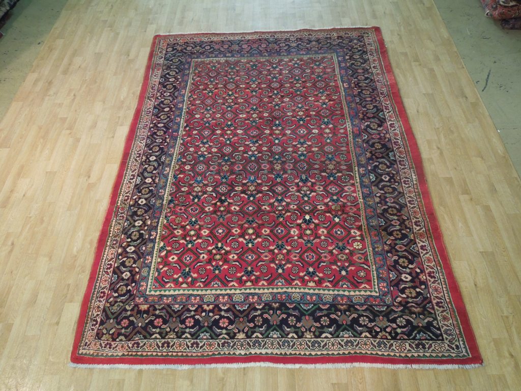 6.6 x 9.6 Red Semi-Antique Persian Tabriz Rug 72813
