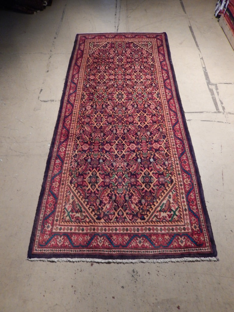 5' x 11' Red-Semi-Antique-Persian-Herati-Runner.jpg